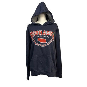 Nebraska Cornhuskers Men's Large Gray Hooded Pullover Long Sleeve Sweatshirt‎
